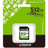 Binbir Göz Bilgisayar Kingston SDS3-512GB 512GB Sdxc Canvas Select Plus Gen3 150MB-S C10 Uhs-I U3 V30 Hafıza Kartı