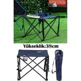 Binbir Reyon Çantalı Bardak Gözlü Lacivert Katlanır Kamp Masası 46CMX46CMX38CM HA042