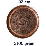 Binbir Trend 52 cm El Işlemeli Otantik Desenli Kalın Urfa Bakır Tepsi - BAKIR-TPS449 - 5 lt
