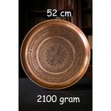 Binbir Trend 52 cm El Işlemeli Otantik Desenli Kalın Urfa Bakır Tepsi - BAKIR-TPS450 - 5 lt