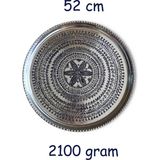 Binbir Trend 52 cm El Işlemeli Otantik Desenli Kalın Urfa Bakır Tepsi - Kalaylı - 5 lt