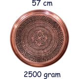 Binbir Trend 57 cm El Işlemeli Otantik Desenli Kalın Urfa Bakır Tepsi - BAKIR-TPS485 - 5 lt