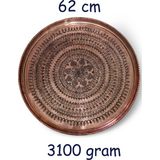 Binbir Trend 62 cm El Işlemeli Otantik Desenli Kalın Urfa Bakır Tepsi - BAKIR-TPS454 - 5 lt