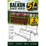 Binbirreyon 2 Adet Askılı Saksılık Balkon Demirine Asılan Saksı Askısı 51cm AH080