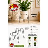 Binbirreyon 2 Adet Metal Saksılık 3 Ayaklı 24x22cm Saksı Taşıyıcı Siyah AH511