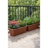 Binbirreyon 2 Adet Terracotta Balkon Saksı 51CM Kahverengi Plastik AH076