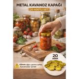 Binbirreyon 20 Adetli 43mm Metal Kavanoz Kapağı Seti Salça Konserve Kapağı RA662