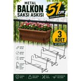 Binbirreyon 3 Adet Balkon Saksı Askısı Metal Ayaklı AH080