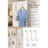 Binbirreyon 3 Adet Kapı Arkası Askı Askılık Seti Çelik Askı Kancası 12cm (45mm Kalınlığa Kadar Uyumlu) DE262