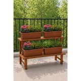 Binbirreyon 4 Adet Terracotta Balkon Saksı 51CM Kahverengi Plastik AH076