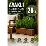 Binbirreyon Ayaklı Dış Mekan Uzun Saksı 25lt Plastik Saksı 22x25x70cm AH226