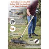Binbirreyon Bahçe Çim Havalandırma Tırmığı Yabani Ot Temizleyici Tırmık Karbon Çelik 170cm AB091