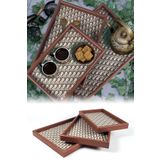 Binbirreyon Doğal Bambu Tepsi Seti 3 Adetli Servis Tepsisi 40x30cm RA233