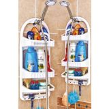 Binbirreyon Duş Rafı Vantuzlu Raf 3 Katlı Askı Kancalı Banyo Duş Rafı LA052