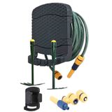 Binbirreyon Duvar Tipi Dolaplı Hortum Toplama Makarası Rattan + Sulama Seti AE110