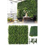Binbirreyon İç Dış Mekan Yapay Çiçek Duvar Dekorasyonu Yapraklı Panel Çit 100x100cm AD071