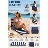 Binbirreyon Katlanır Taşınabilir Plaj Yer Şezlongu Çantalı 5 Kademeli 140x50cm AA109