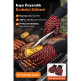 Binbirreyon Kaymaz Isıya Dayanıklı Barbekü Eldiveni Mangal Eldiveni 350Derece Bir Çift AF087