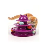 Binbirreyon Kedi Oyuncağı 4 Katlı Toplu Yuvarlak Kedi Aktivite Oyuncağı 23CM UC001 - Pembe