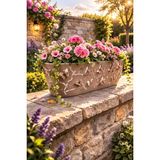 Binbirreyon Kelebekli 3D Saksı 47CM Balkon Saksı Uzun 47X16,5X14,5CM AH095R - Bej
