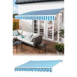 Binbirreyon Mavi Makaralı Bahçe Balkon Gölgelik Tente Duvara Montalanır 300x200cm AA101