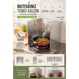Binbirreyon Mutfak Ocak Yağ Sıçratma Koruma Paravanı Yanmaz Bariyer 84cm 3 Kanat RA951