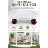 Binbirreyon Saksı Altlığı Tekerlekli Saksı Altlığı Saksılık Saksı Taşıyıcı 32,5cm 4 Tekerlekli Damacana Tüp Taşıyıcı DH146