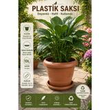 Binbirreyon Tabaklı Büyük Saksı Terracotta Antik Kahve 13Lt 33x28cm Plastik AH210