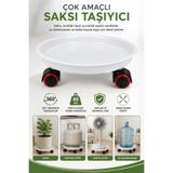 Binbirreyon Tekerlekli Saksı Altlığı Saksılık Saksı Taşıyıcı 32,5cm 4 Tekerlekli Damacana Tüp Taşıyıcı DH146