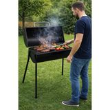 Binbirreyon Varil Mangal Kapaklı Varil Mangal Barbekü Krom Kaplama Izgara 90X80CM AF080