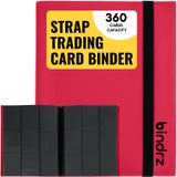 bindrz 360 Ticaret Kartları için 9 Cep Askı Bağlayıcı Albümü | Yandan Yükleme Cepleri Klasörü | CCG TCG MTG ve Spor Kartları için Arşiv Güvenli Malzeme (Kırmızı)