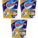 Bingo 60 Kapsül Akıllı Kapsül Pro Max Bulaşık Makinesi Tableti 20 Li x 3 Adet Kötü Kokuları Yok Eder