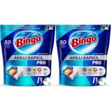 Bingo Akıllı Kapsül Pro Bulaşık Makinesi Deterjanı Tableti 100 Adet Limon Kokulu (2 Paket*50)