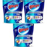 Bingo Akıllı Kapsül Pro Bulaşık Makinesi Deterjanı Tableti 150 Adet Limon Kokulu (3 Paket*50)
