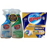 Bingo Bulaşık Tableti 40'lı + Porçöz Banyo&Mutfak