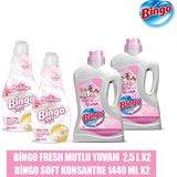 Bingo Fresh Yüzey Temizleyici Mutlu Yuvam 2,5 L 2'li + Bingo Soft Konsantre Yumuşatıcı Manolya 1440 ml 2'li - 2,5 l + 1400 ml