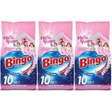Bingo Matik Toz Çamaşır Deterjanı 30 kg Beyazlar ve Renkliler (3 Paket x 10 Kg) (201 Yıkama) (Mutlu Yuvam)