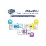 Bingo Pratik Yüzey Temizlik Havlusu Beyaz Sabun, Lavanta & Limon 96'lı (288 YAPRAK)
