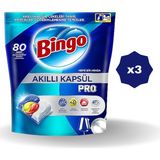 Bingo Pro Akıllı Kapsül Bulaşık Makinesi Deterjanı Tableti 80'li - (3 Adet)
