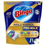 Bingo Pro Max Bulaşık Tableti 40Lı – Güçlü Yağ Çözme Ve Akıllı Enzim Teknolojisi 4'Li Avantaj Paketi