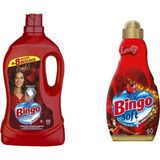 Bingo Renkli Matik Sıvı 50 Yıkama 3 Lt + Bingo Soft Yumuşatıcı Lovely 60 Yıkama 1440 ml - 4,4 lt