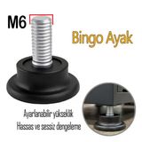 Bingo Rotil Ayak Ayakları M6 Civatalı 6 Mm Siyah Profil Ayağı 2.5 Cm