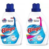 Bingo Sıvı Deterjan Beyazlar ve Renkli Çamaşırlar için, Amber Çiçeği ve Beyaz Sabun Kokulu, 2600 ml, 2'li Set