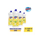 Bingo Sıvı Elde Bulaşık Deterjanı Limon 1500ml X 4 Adet
