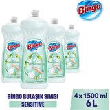 Bingo Sıvı Elde Bulaşık Deterjanı Sensitive 1500ML x 4 Adet - 1,5 lt