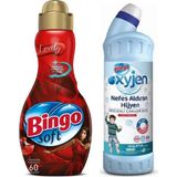 Bingo Soft Konsantre Yumuşatıcı 1440 ml Lovely + Bingo Oksijen Çamaşır Suyu 750 Okaliptus - 1,44 lt