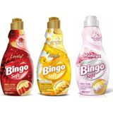Bingo Soft Konsantre Yumuşatıcı 1440 ml Lovely-Nergis-Manolya 3 Lü Set - 1,44 lt