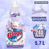 Bingo Soft Konsantre Yumuşatıcı Sensitive 1440 ml Hipoalerjenik Temiz Koku ile 4'lü Ekonomi Paketi - 5,7 lt