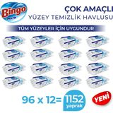 Bingo Yüzey Temizlik Havlusu Large Beyaz Sabun 96X12 (1152 Yaprak)