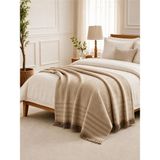 Binna Soft Çift Kişilik Pike 200X240 cm Püsküllü Çok Amaçlı Yatak Örtüsü - Bej
